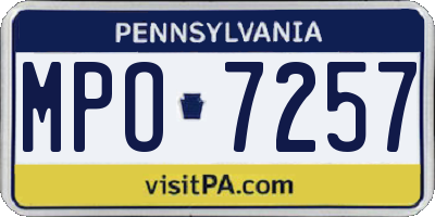 PA license plate MPO7257