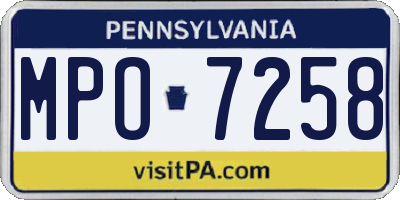 PA license plate MPO7258