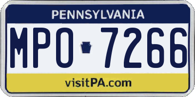 PA license plate MPO7266