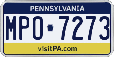 PA license plate MPO7273