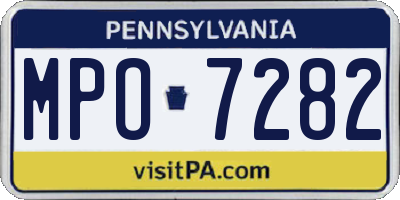 PA license plate MPO7282