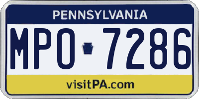 PA license plate MPO7286