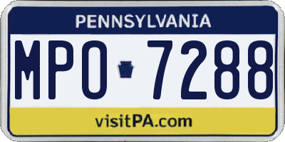 PA license plate MPO7288