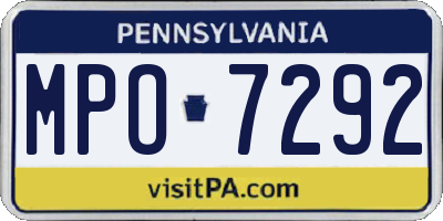 PA license plate MPO7292
