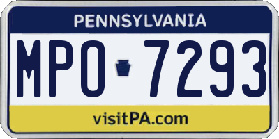 PA license plate MPO7293