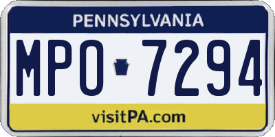 PA license plate MPO7294