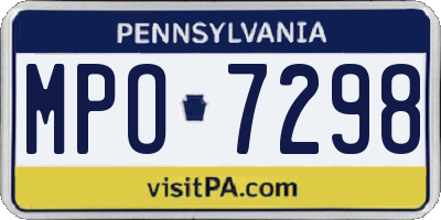 PA license plate MPO7298
