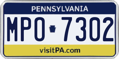PA license plate MPO7302