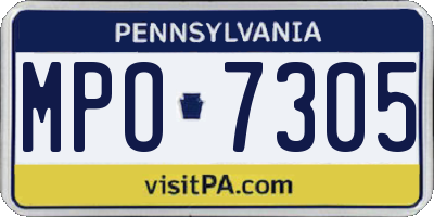 PA license plate MPO7305