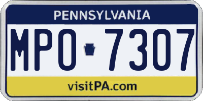 PA license plate MPO7307