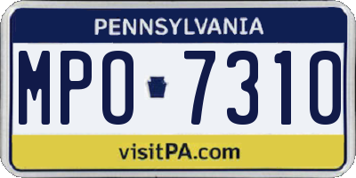 PA license plate MPO7310