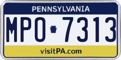 PA license plate MPO7313
