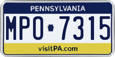 PA license plate MPO7315