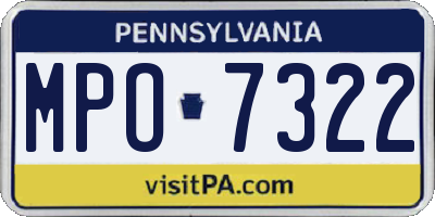 PA license plate MPO7322