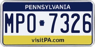 PA license plate MPO7326