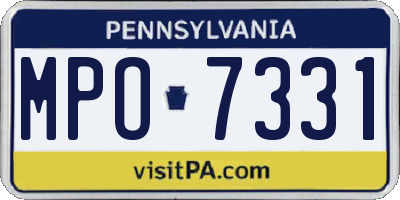 PA license plate MPO7331