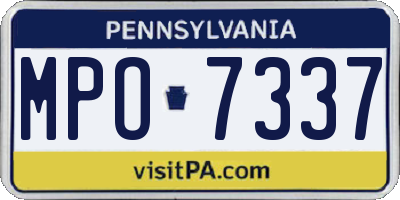 PA license plate MPO7337