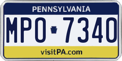 PA license plate MPO7340