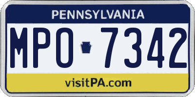 PA license plate MPO7342
