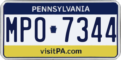 PA license plate MPO7344
