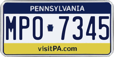 PA license plate MPO7345