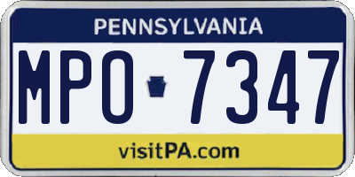 PA license plate MPO7347