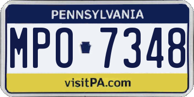 PA license plate MPO7348