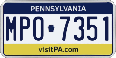 PA license plate MPO7351