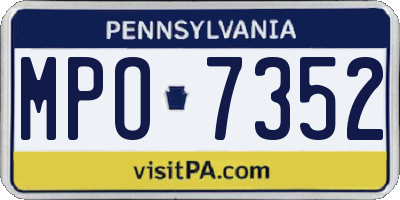 PA license plate MPO7352