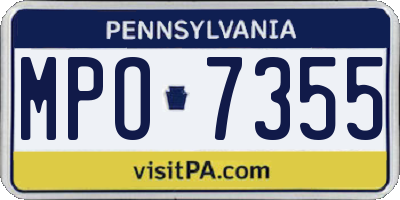 PA license plate MPO7355