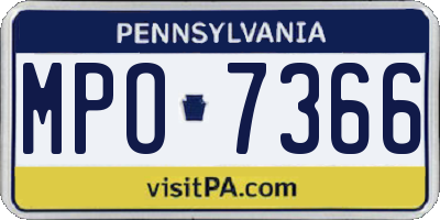 PA license plate MPO7366