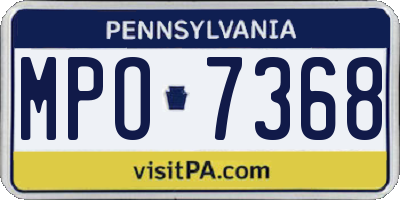 PA license plate MPO7368