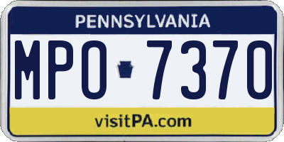 PA license plate MPO7370