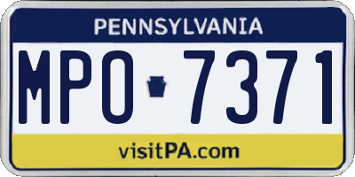 PA license plate MPO7371
