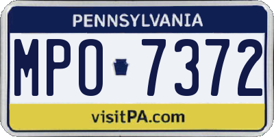 PA license plate MPO7372