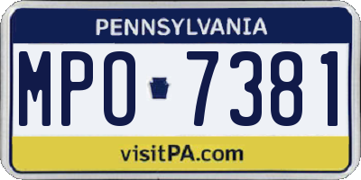 PA license plate MPO7381