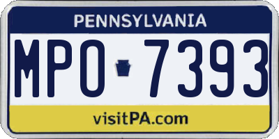 PA license plate MPO7393