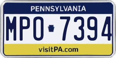 PA license plate MPO7394