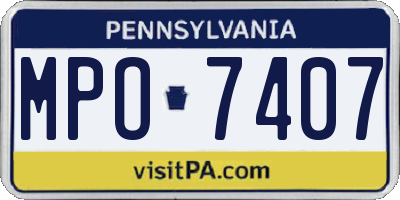 PA license plate MPO7407
