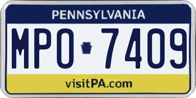PA license plate MPO7409
