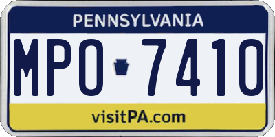 PA license plate MPO7410