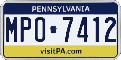 PA license plate MPO7412