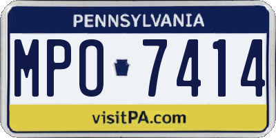 PA license plate MPO7414