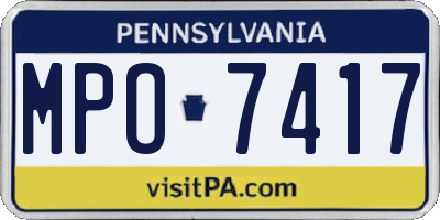 PA license plate MPO7417