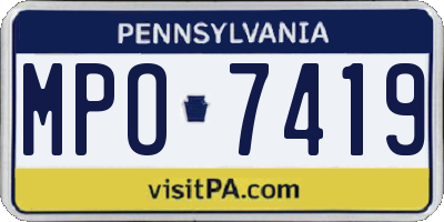 PA license plate MPO7419
