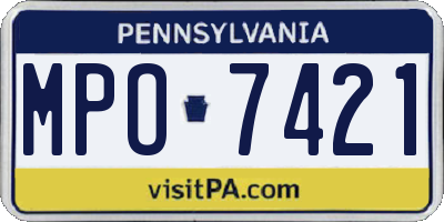 PA license plate MPO7421