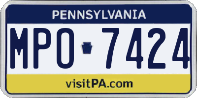 PA license plate MPO7424