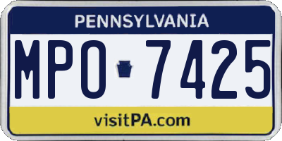 PA license plate MPO7425
