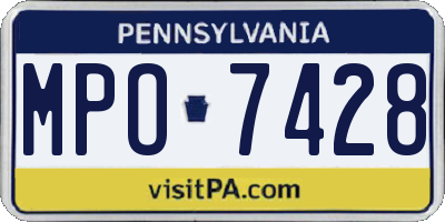 PA license plate MPO7428