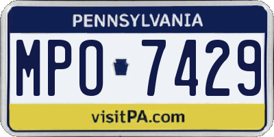 PA license plate MPO7429